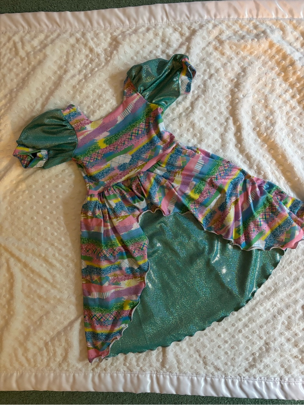 Sparkling Teal & Multicolor Kids Dress